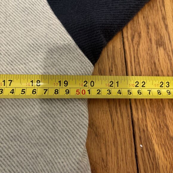 Faherty Baseball Sweater Crew Men’s Large Gray Navy Organic Casual Pullover - Picture 5 of 7